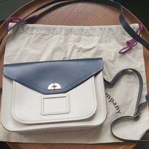 Cream and Blue Cambridge Satchel
